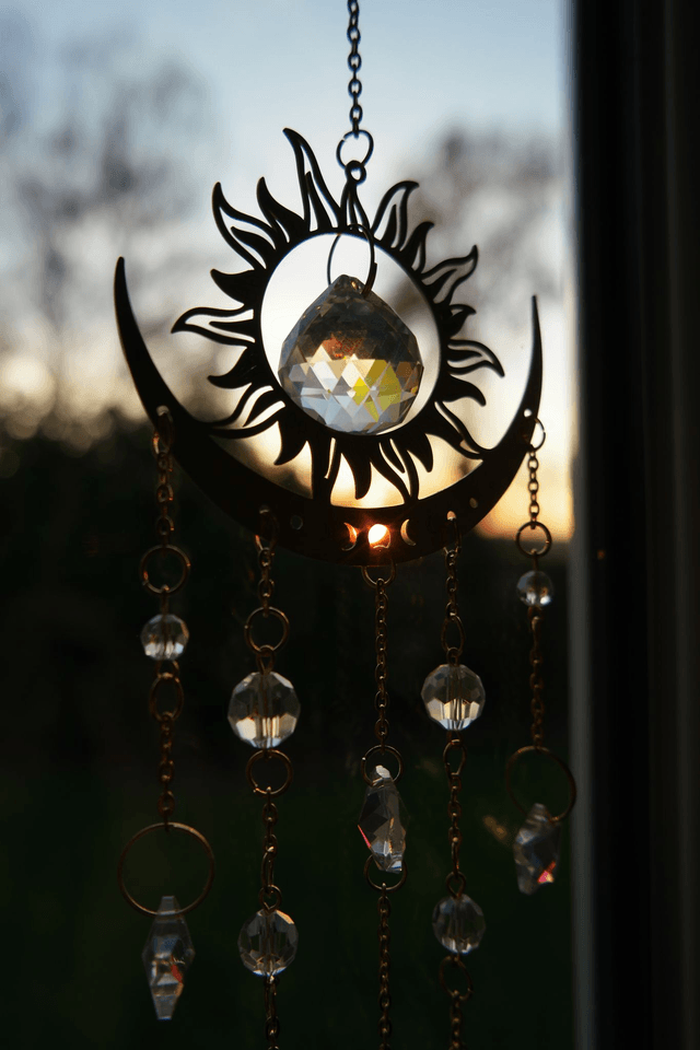 Suncatcher soleil et lune doré