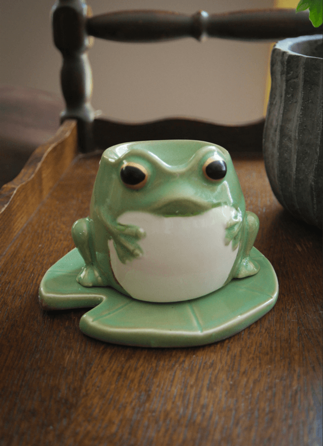 Brûleur grenouille sur nénuphar