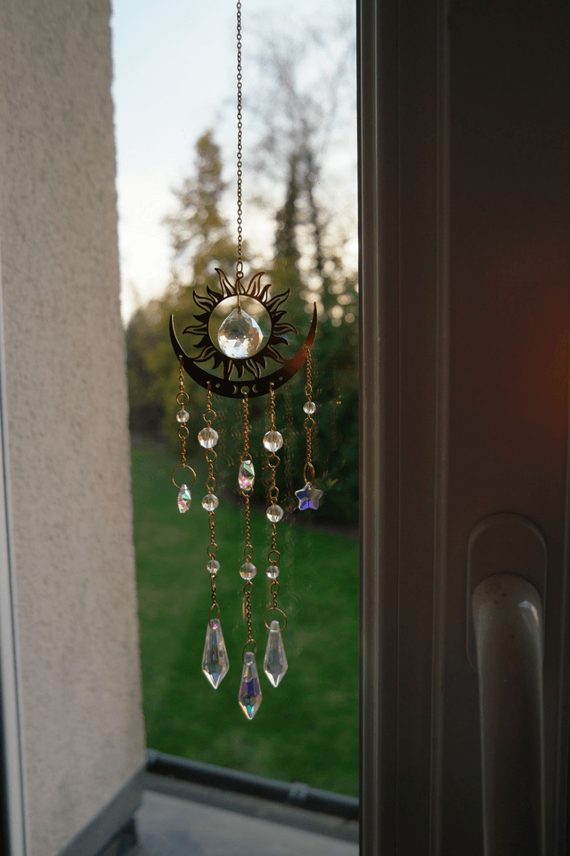 Suncatcher soleil et lune doré